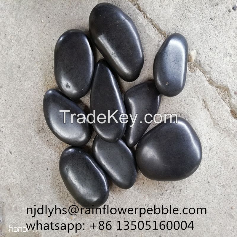 Black Pebble Stone  River Stone For Landscaping Pebble Tile