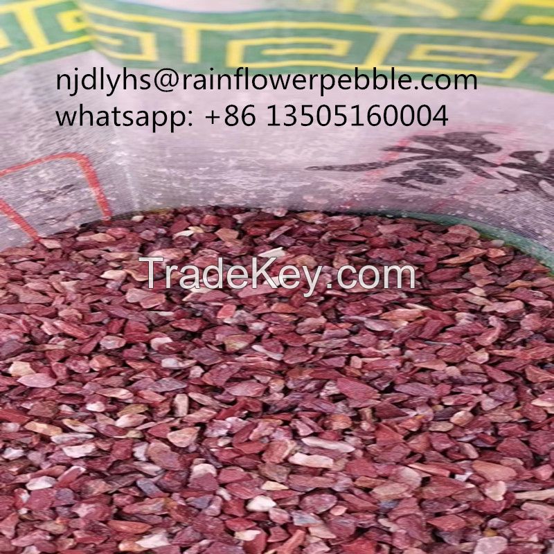China Red Pebble Stone Gravel Chips Pebble Floor Tile