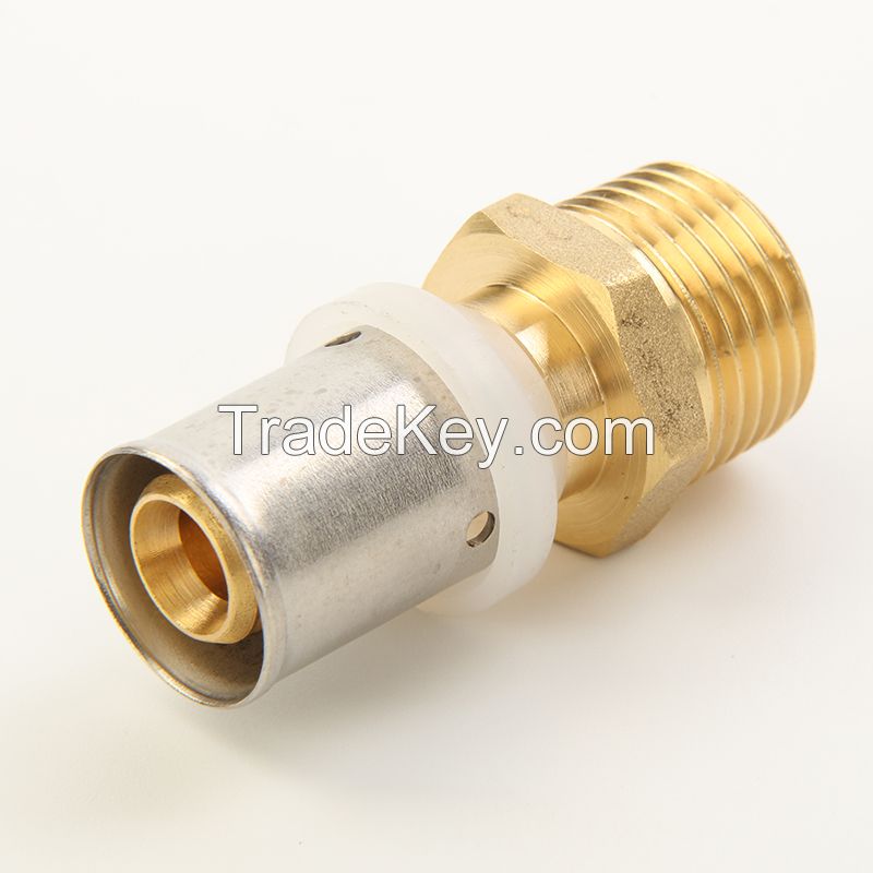 Brass Copper TH Type Press Straight Coupling Fittings for Pex-Al-Pex Pipes