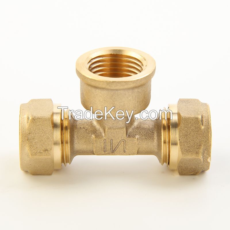 Female Tee Compression Fittings for Pipes