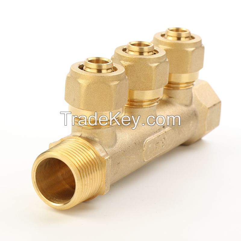 3 Ways Brass Manifold for Floor Heating with Floor Radiant Heating System