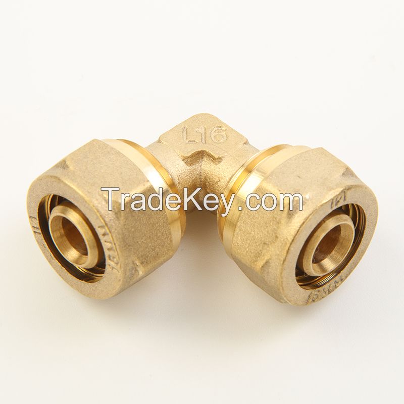 Brass Coupling Nickle Adaptor Plumbing Pipe Fittings- Equal Elbow