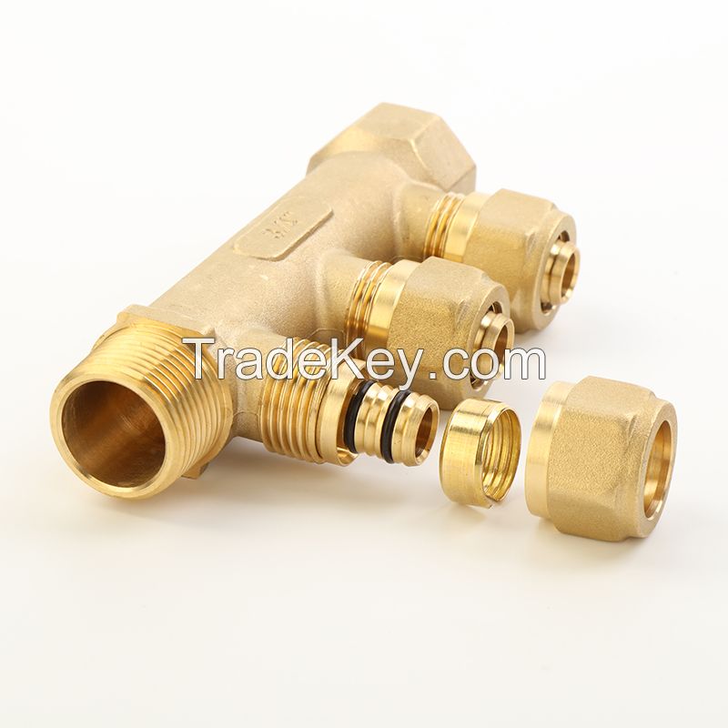 3 Ways Brass Manifold for Floor Heating with Floor Radiant Heating System