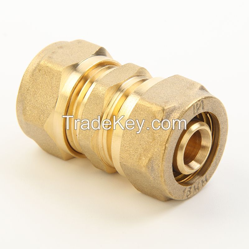 Brass Compression Fitting for Pex-Al-Pex Pipe Gas Pipe with Certificate reduced straight