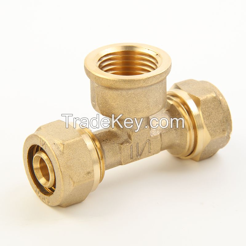 Compression Fittings-Equal Tee for Aluminum Plastic Multilayer Pipe