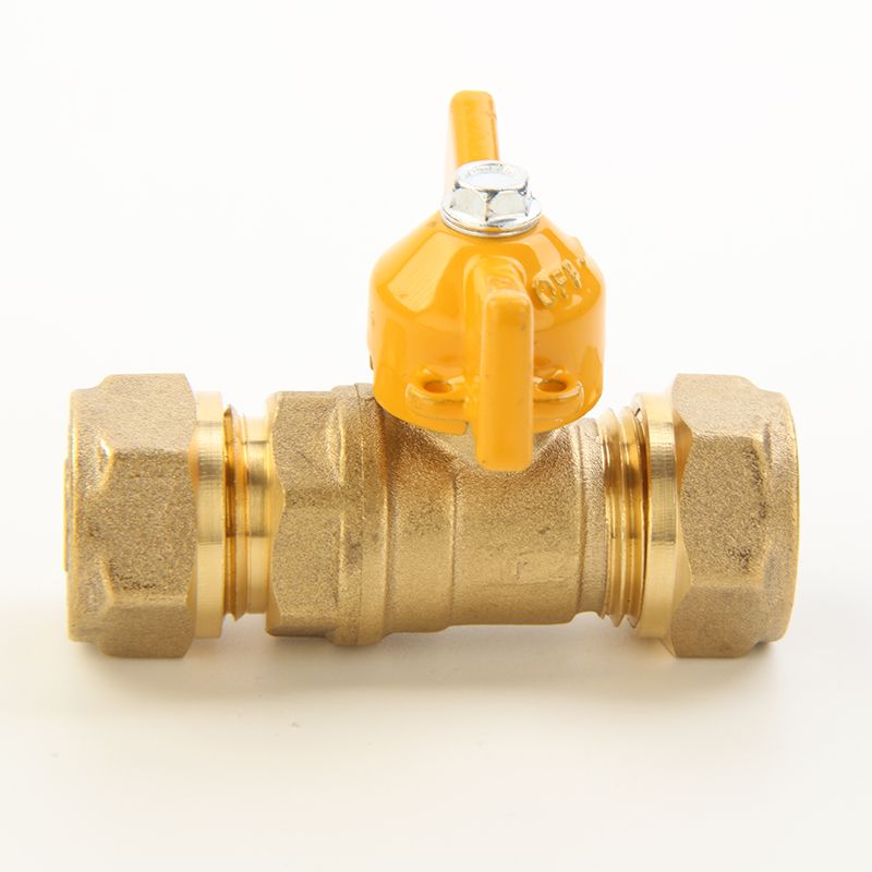 Brass ball valve with butterfly handle