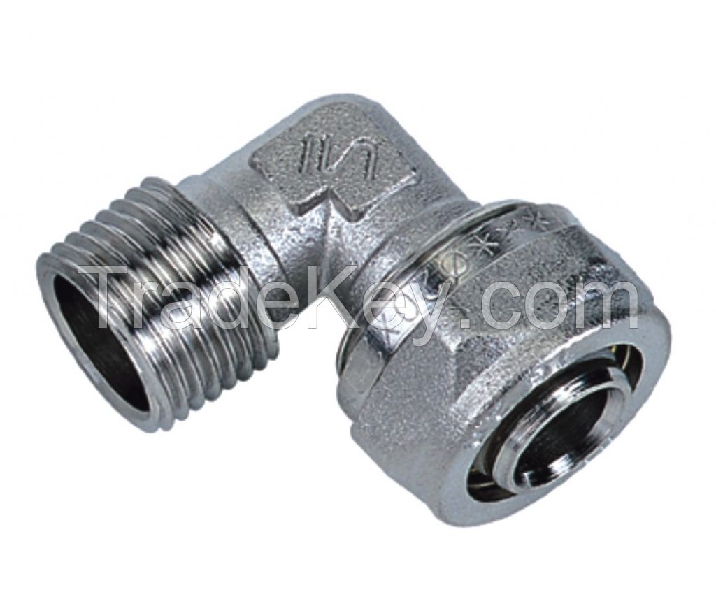 Compression/Screw Fittings in Brass for Multilayer Pipe (male elbow)