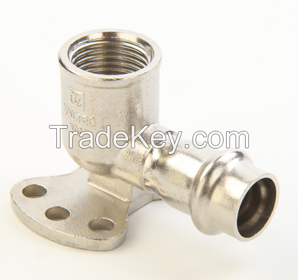 Press/Ring Press Stainless Steel fitting  SS304 /SS316 Type wallplated elbow