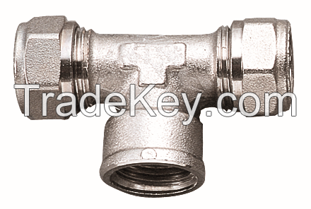 Compression Fittings /Brass fitting for Multilayer Pipes plumbing fitting- unequal tee