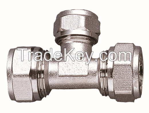 Compression Fittings /Brass fitting for Multilayer Pipes plumbing fitting- equal tee