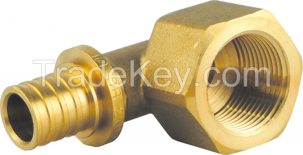 Pex Pipe Fittings with Certificate /floor heating system/ pexb/pexa system /brass fitting  female elbow