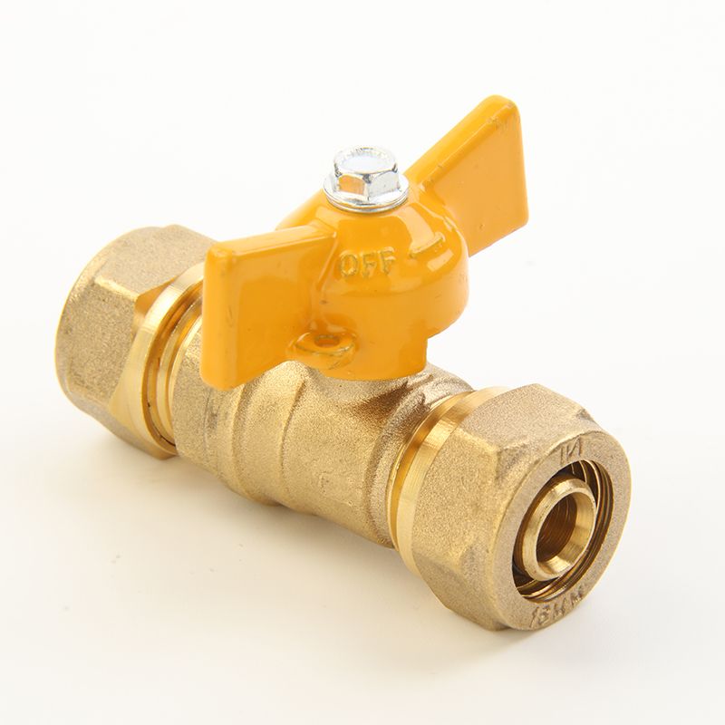 1216 Brass ball valve with butterfly handle