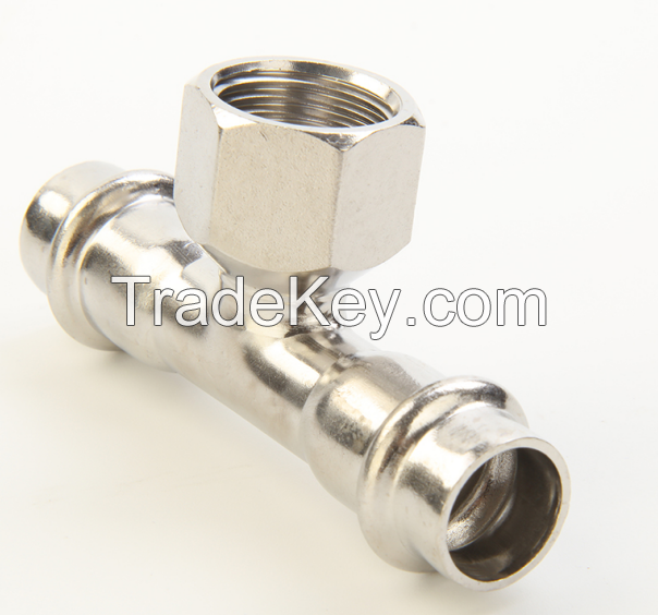 Press/Ring Press Stainless Steel fitting  SS304 /SS316 Type female tee
