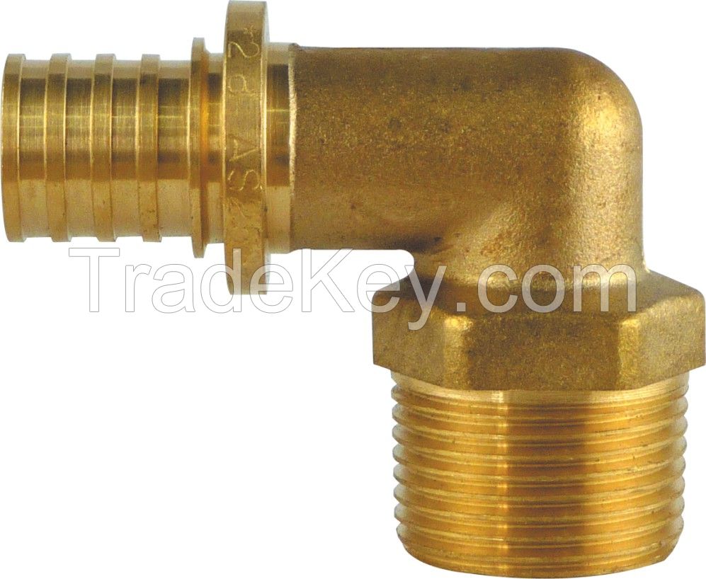 Pex Pipe Fittings with Certificate /floor heating system/ pexb/pexa system /brass fitting  male elbow