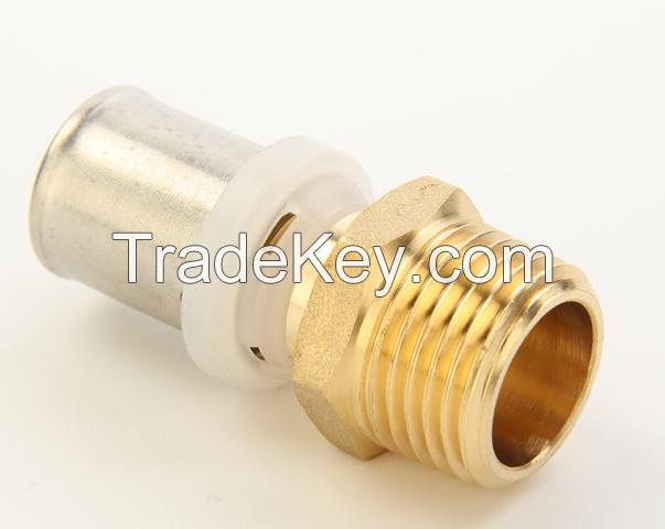 Press Fitting / Brass Fitting plumbing system with Certificate -U /Th /M Type Male traight