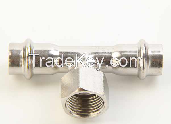 V Type Stainless Steel Fittings- Female Tee at Good Price
