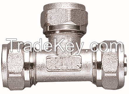 Compression Fittings with Aenor Wras Skz Certificate equal tee
