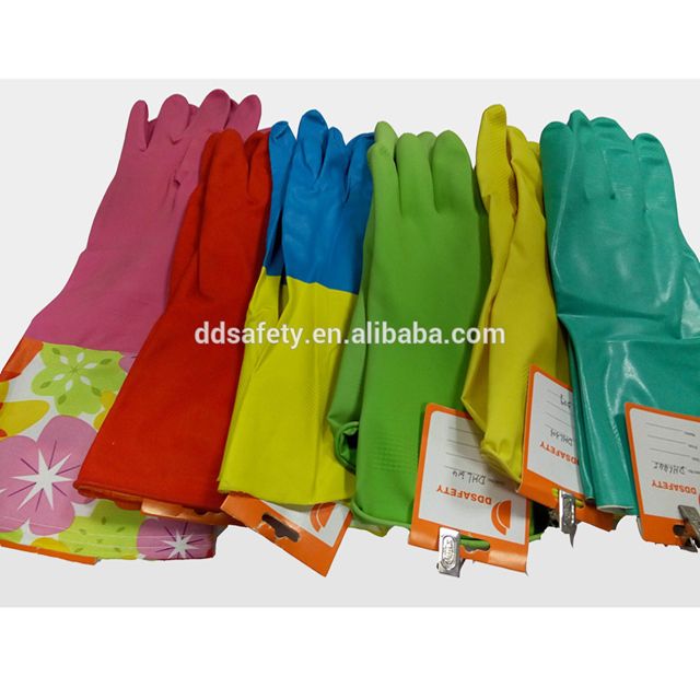 Orange Household Rubber Gloves for Kitchen Cleaning and Laundry