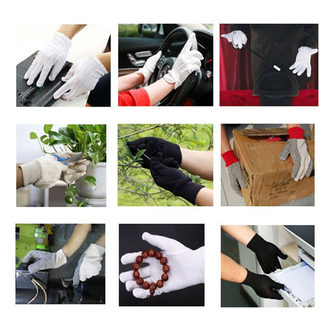 ABC SAFETY Dark Blue Cotton Gloves With Knit Wrist