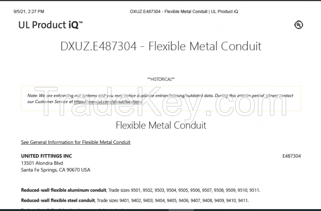 Reduced Wall Aluminum Flexible Conduit