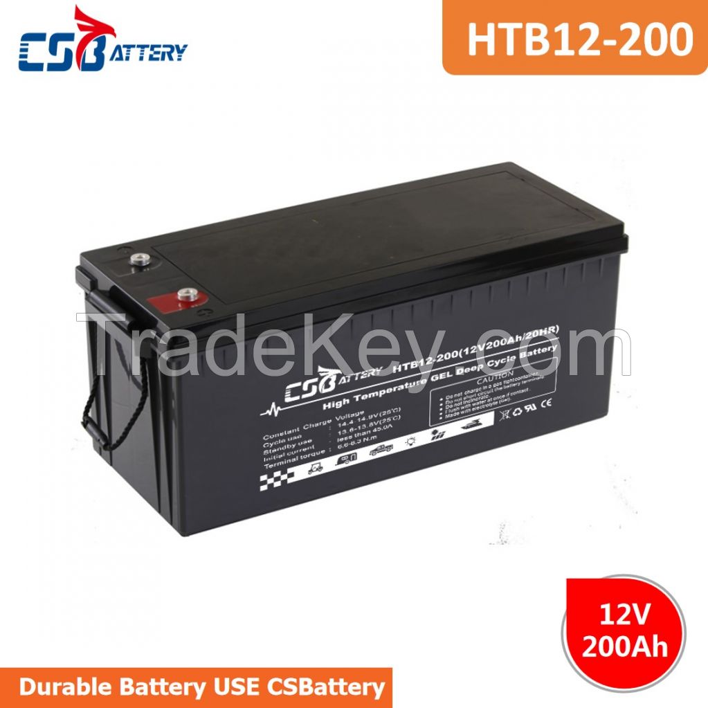 CSBattery 12V 200Ah deep cycle GEL Battery for solar/wind-system/Electric-Power/Lighting/submersible-Motors 