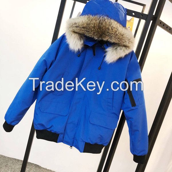 Top quality hooded canada goose winter Down 01 bomber Jacket Coats wiind proof Outwear couple jacket bombardier