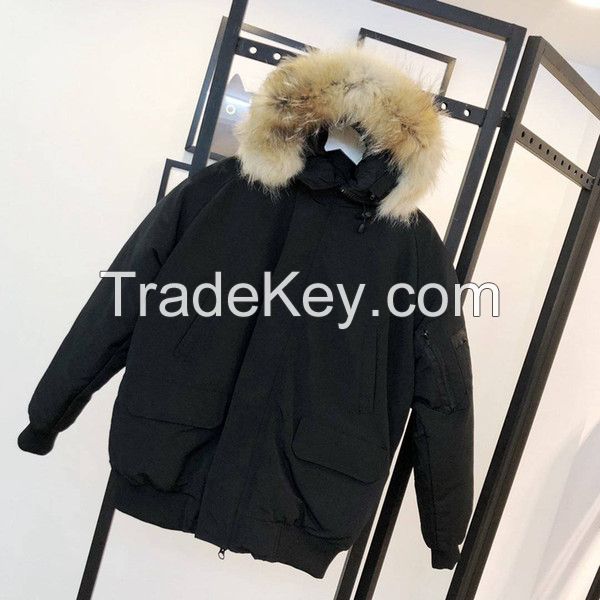 Top quality hooded canada goose winter Down 01 bomber Jacket Coats wiind proof Outwear couple jacket bombardier