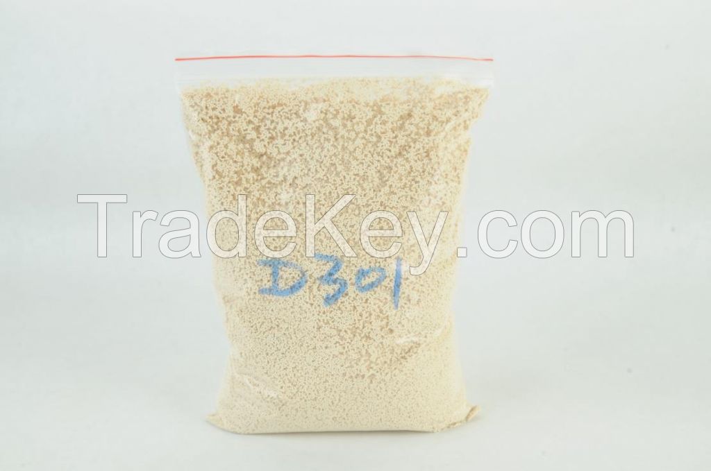 Weakly basic anion exchange D301 water treatment china supplier resin