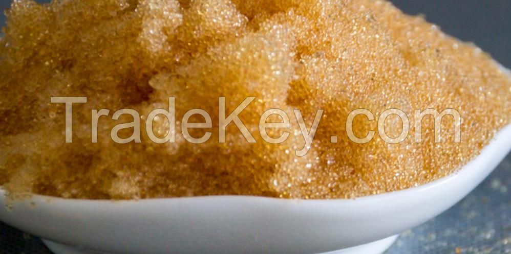 inert core cation exchange resin with high efficiency to remove iron