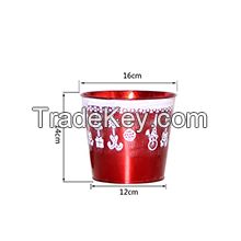 Christmas red iron bucket