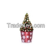 Christmas red iron bucket
