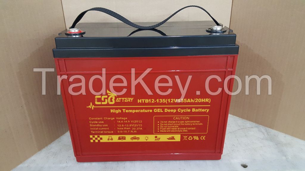 Csbattery 12V135ah Long Life Gel Battery for Lighting-Equipment/Motive/Generator/Turf/Irrigation-Systems