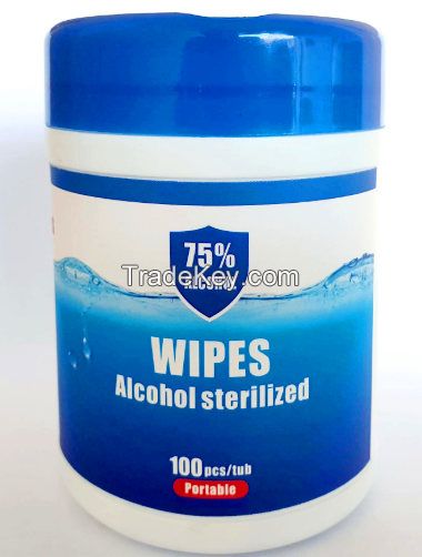 75% alcohol sterilized wipes in barrels
