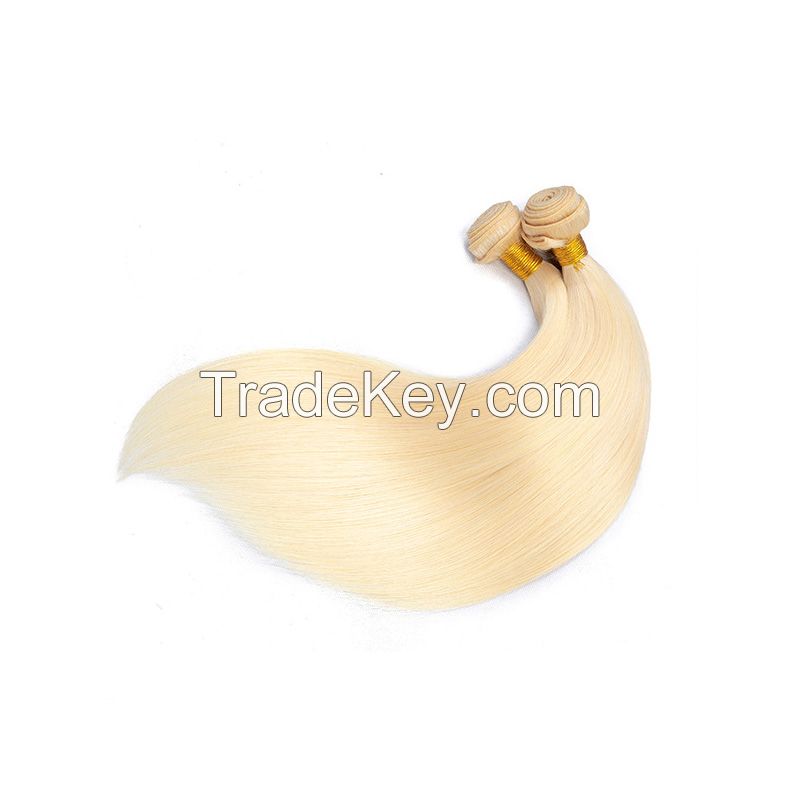 Top Quality Hair weaving Virgin human hair Blonde Color 613# Hair bundles straight wave hair weft 3pcs Pack