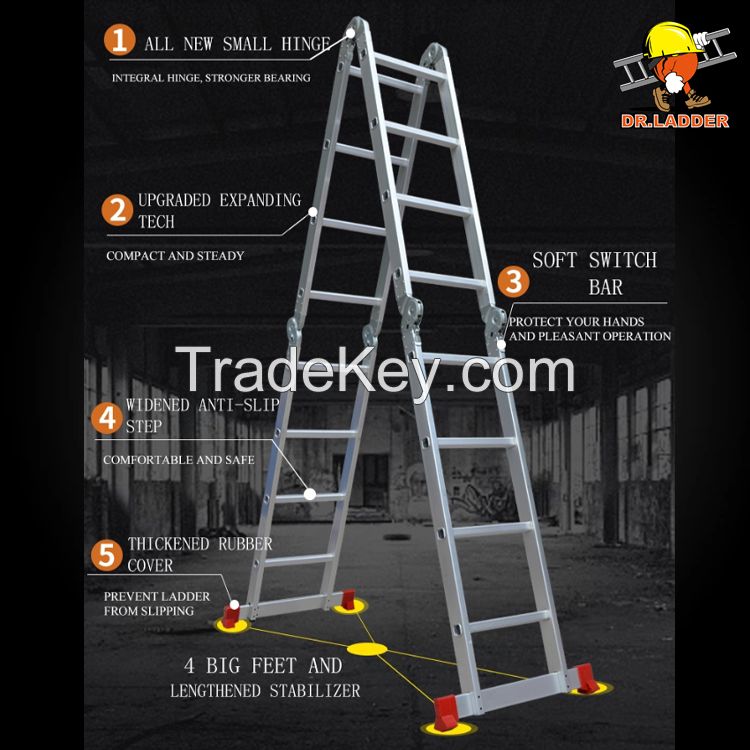Ultra-high warehouse factory aluminum alloy folding ladder