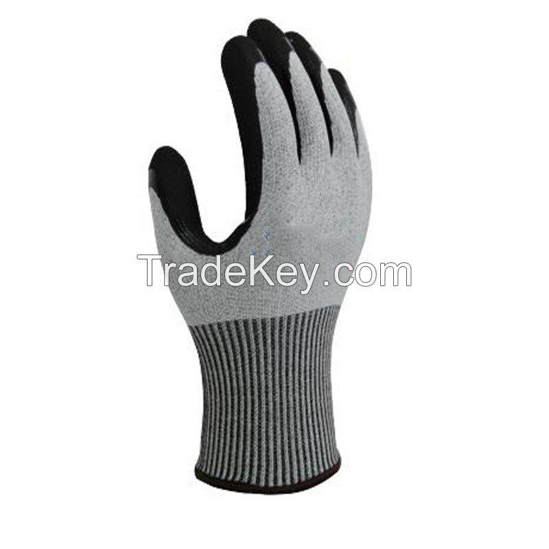 Anti Cut Level D Nitrile Coated Safety Gloves