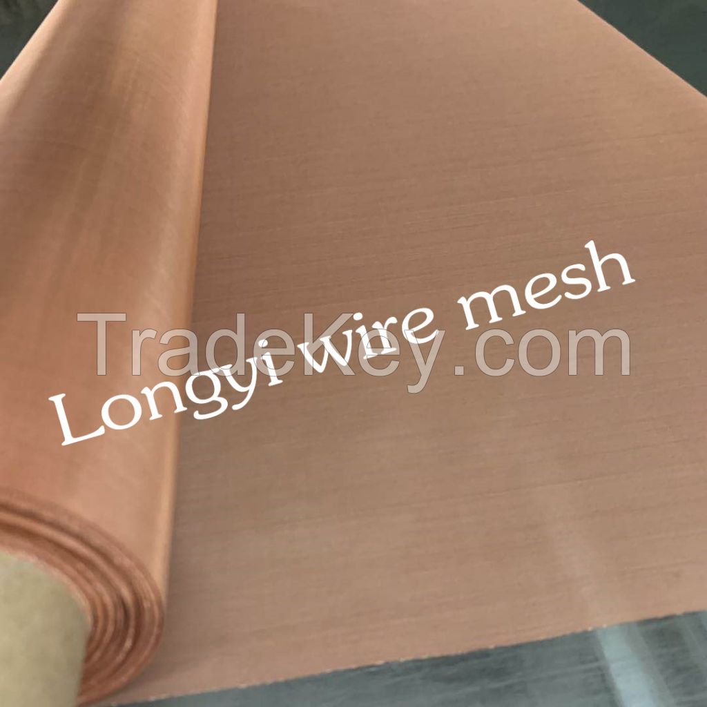 99.9% pure red copper wire mesh for emi emf shielding mesh fabric