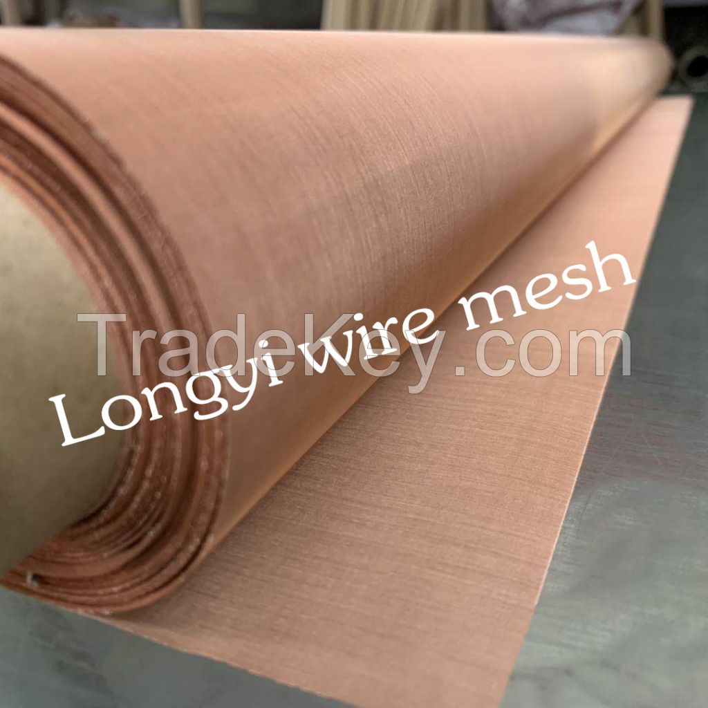 copper wire mesh fabric 100% pure copper wire screen 100 200 300 400 mesh