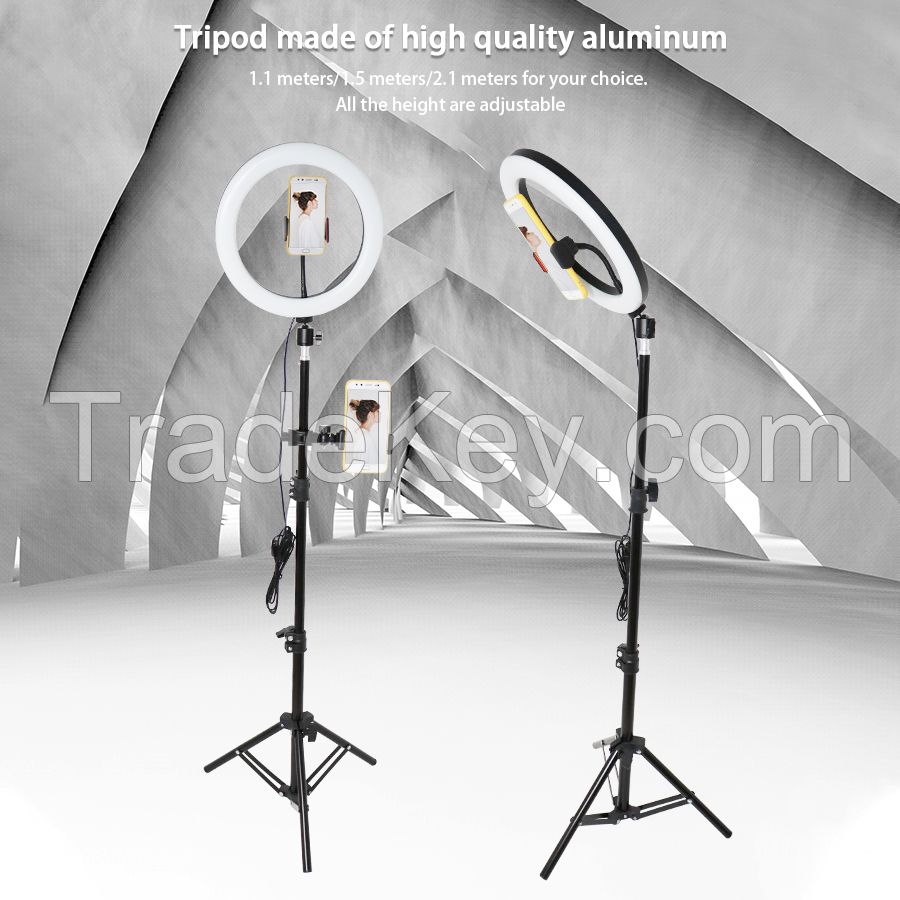 Wholesale Beauty 10 inch Dimmable Tiktok Photographic Led Ring Light With Tripod Stand For Live Stream Makeup Youtube Video