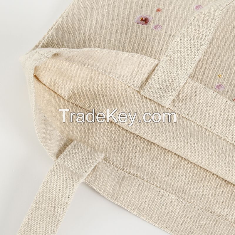 ecological material cotton polyester canvas shopper tote bags