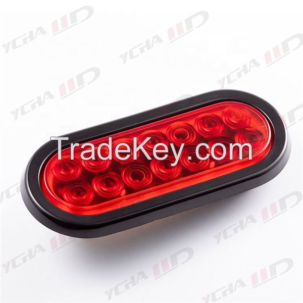 Oval Red 10 LED Brake Stop Turn Trailer Tail Truck Lights
