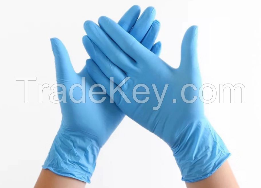 Disposable Blue Medical Nitrile Gloves Powder Free