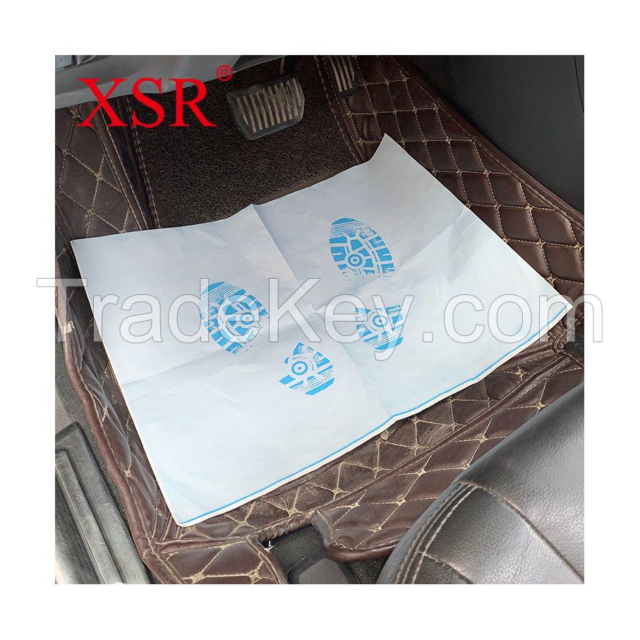 Disposable paper custom logo high quality car foot floor mat