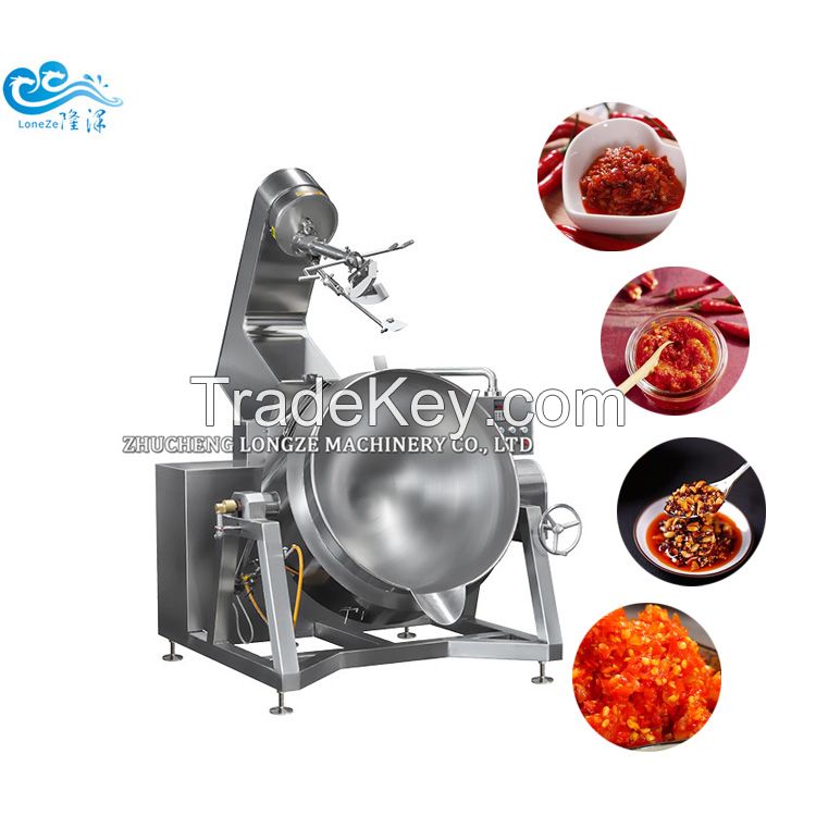Food Grade Stainless Steel Tilting Jacketed Kettle Heating Mixing Indu
