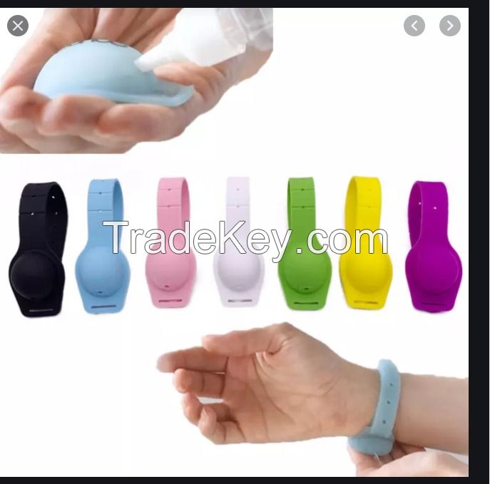 Amazon Hot Selling for Wristband Hand Silicone Dispenser Hand Liquid Wristband Portable Bracelet Dispenser with Dispensing Bottle for Adults Kids Outdoor Hand Cleaning