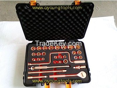 Socket Set,Non-Sparking, 32 pcs by copper beryllium ATEX Tools 