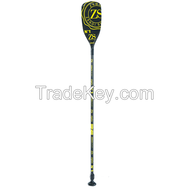 Light weight 3 pieces carbon fiber telescopic sup paddle for surfing from professional manufacturer