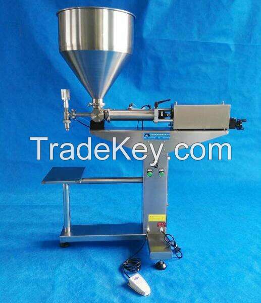paste filling machine with mixer for cosmetics, medical, food.