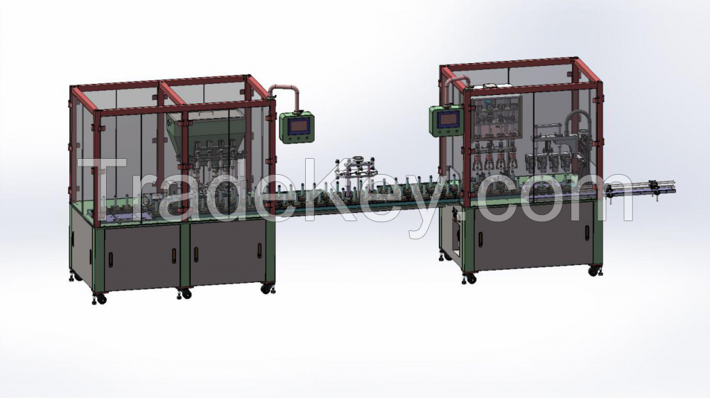 Cream filling machine with mixer for cosmetics,  liquid filling machine cappiing machine