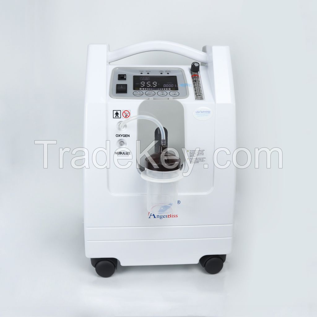 Rechargeable 5L Oxygen Concentrator with High Purity 93% (AC, DC, Batteries)